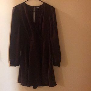 Purple long sleeve a line dress